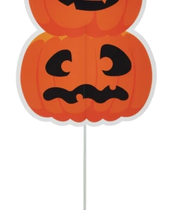 For Living Halloween Yard Signs Kit, Spooky Outdoor Decorations, Orange, 9 1/4-ft, 6-Pc