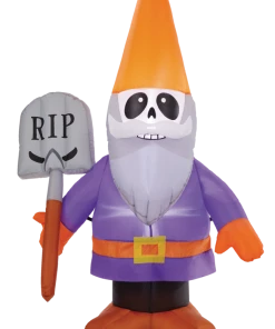 For Living Inflatable Gnome Skeleton, LED Light, Weather-Proof For Halloween, Purple, 4-ft