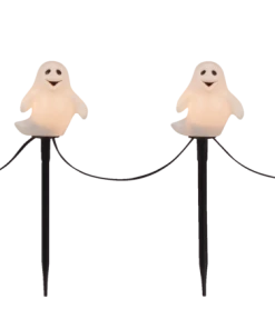 For Living Ghost Lawn Stakes Kit With LED Lights For Halloween, Black, 14 1/2-in, 4-pc