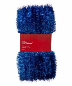 For Living Christmas Decoration Tinsel Garland, Teal, 50-ft