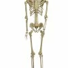 For Living Hanging Full Size Human Skeleton, Creepy Halloween Decorations, Beige, 5-ft