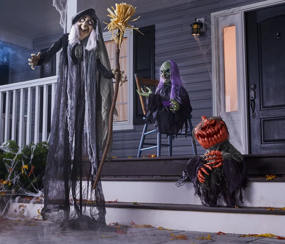 For Living Animated Sound Activated Pumpkin Man, LED Light For Halloween, Black, 19 1/2-in - Image 6