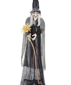 For Living Animated Standing Witch, LED Lights And Halloween Sound, 6-ft, Assorted Colours