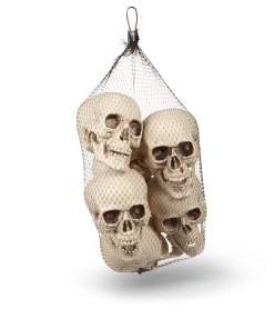 For Living Plastic Skeleton Skull Décor, 6-pc