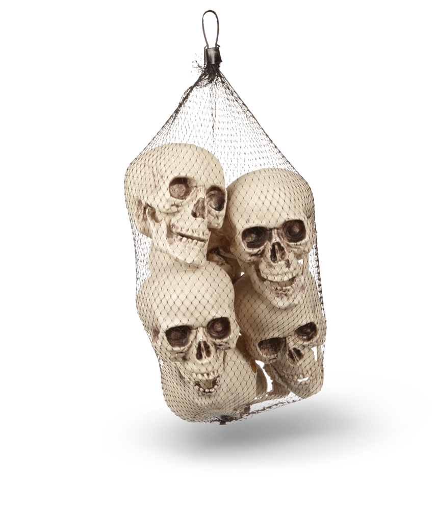 For Living Plastic Skeleton Skull Décor, 6-pc