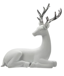 For Living Christmas Glittering Sitting Deer Décor, 7-in