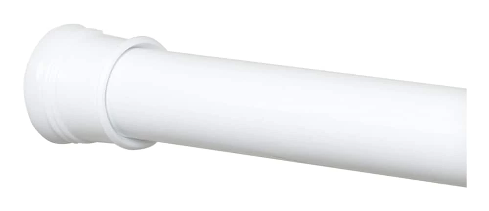 For Living Adjustable Shower Curtain Tension Rod, White, 44-in To 72-in