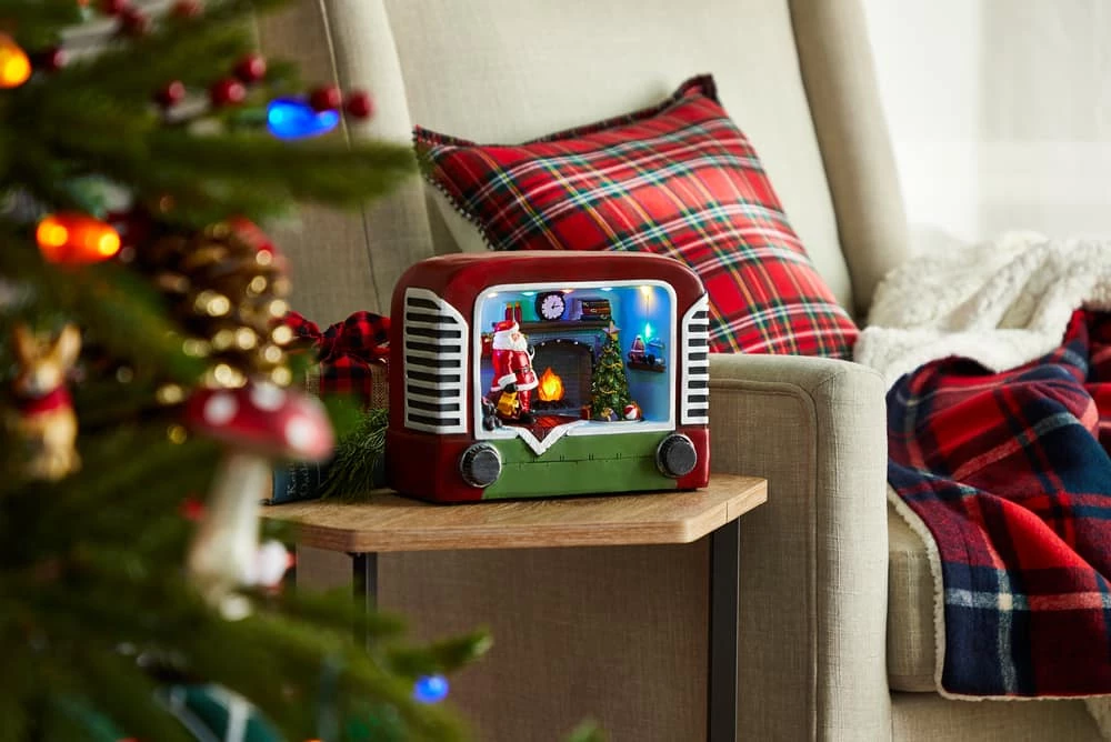 For Living Battery Operated Light-Up Musical Christmas Santa At Home Scene Décor, 8 1/4-in - Image 2