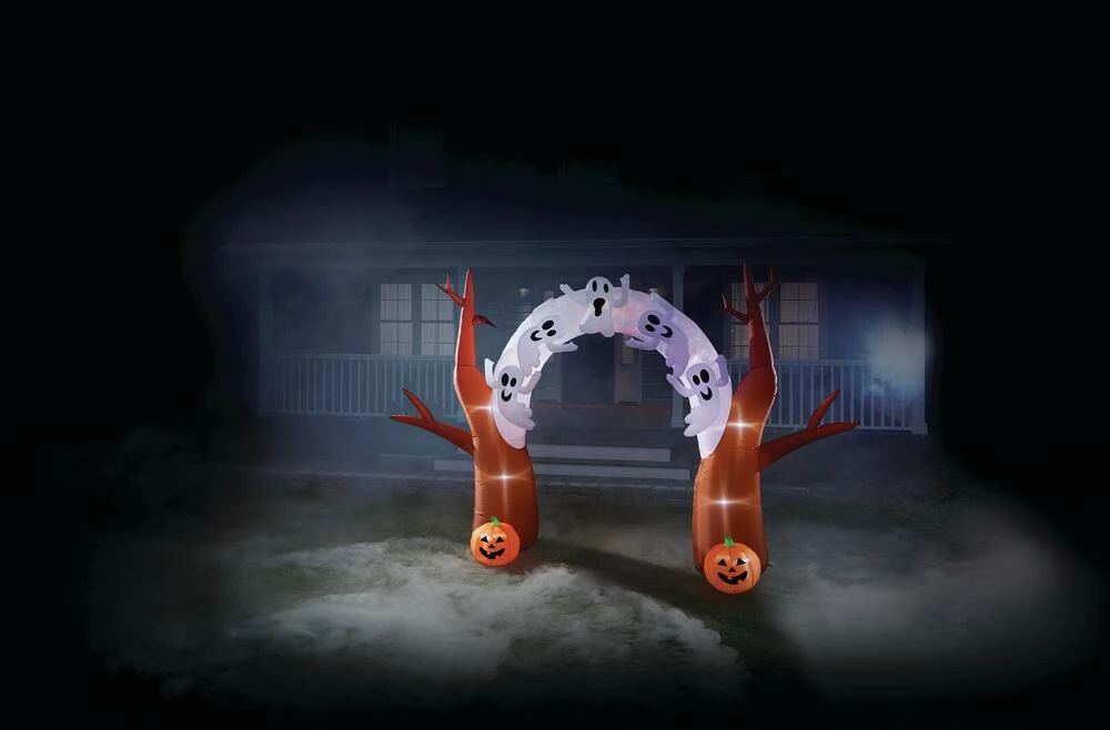 For Living Inflatable Colour-Changing Arch With LED Lights For Halloween, White, 8-ft - Image 3