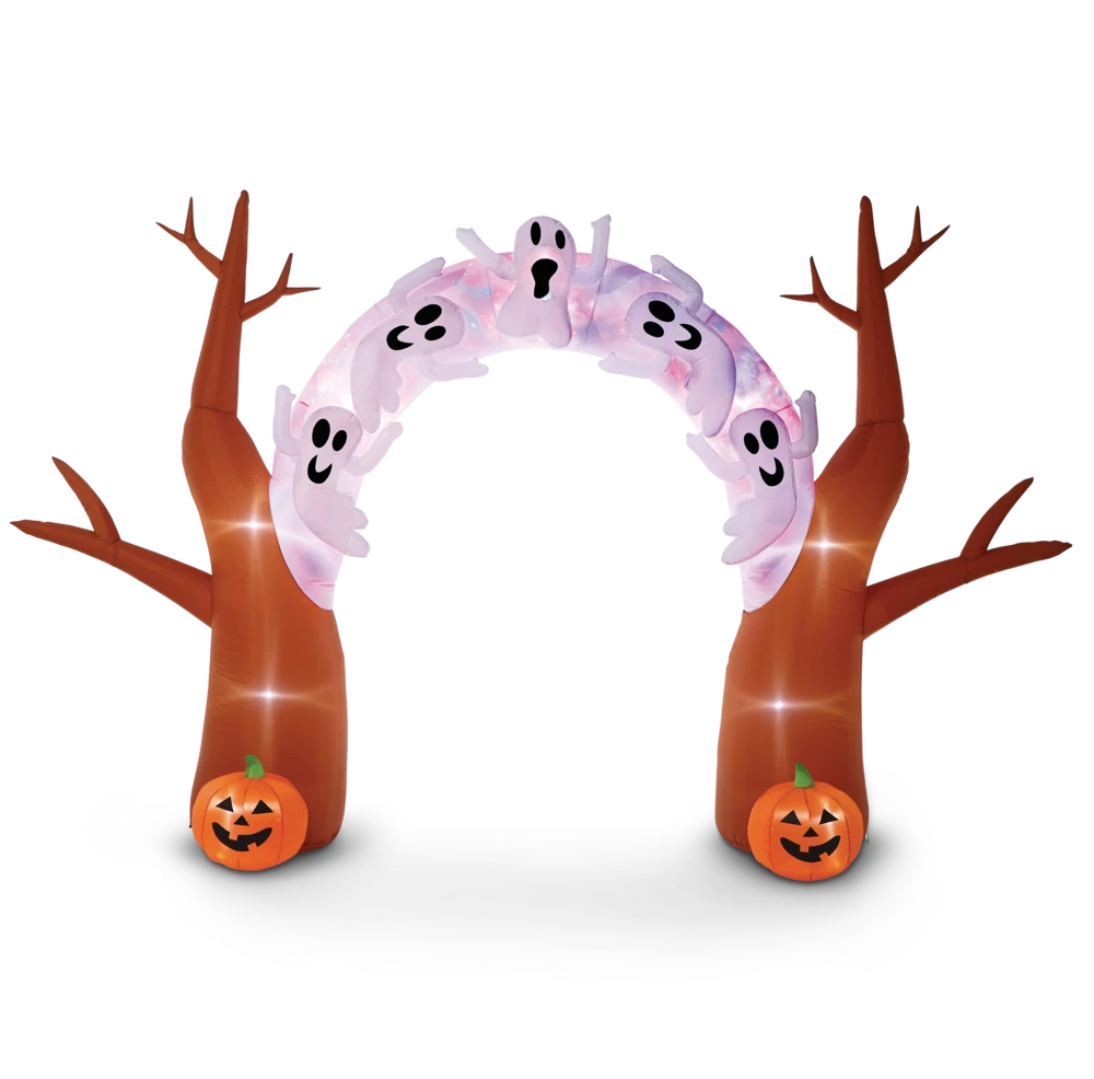 For Living Inflatable Colour-Changing Arch With LED Lights For Halloween, White, 8-ft - Image 2