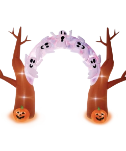 For Living Inflatable Colour-Changing Arch With LED Lights For Halloween, White, 8-ft