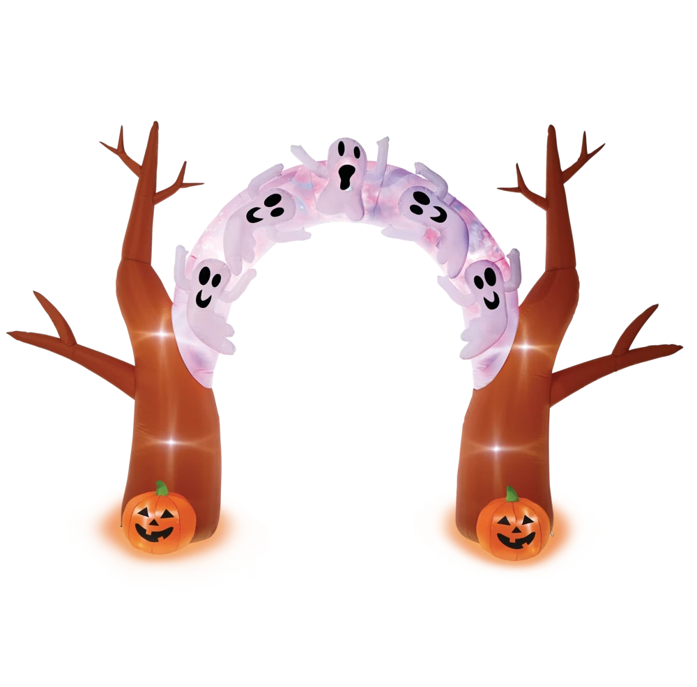For Living Inflatable Colour-Changing Arch With LED Lights For Halloween, White, 8-ft