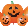 For Living Inflatable Pumpkin Patch With LED Lights For Halloween, Orange, 8-ft