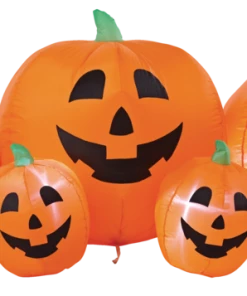 For Living Inflatable Pumpkin Patch With LED Lights For Halloween, Orange, 8-ft