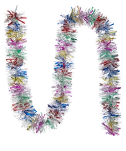 For Living Christmas Decoration Sparkle Tinsel Garland, Rainbow, 9-ft