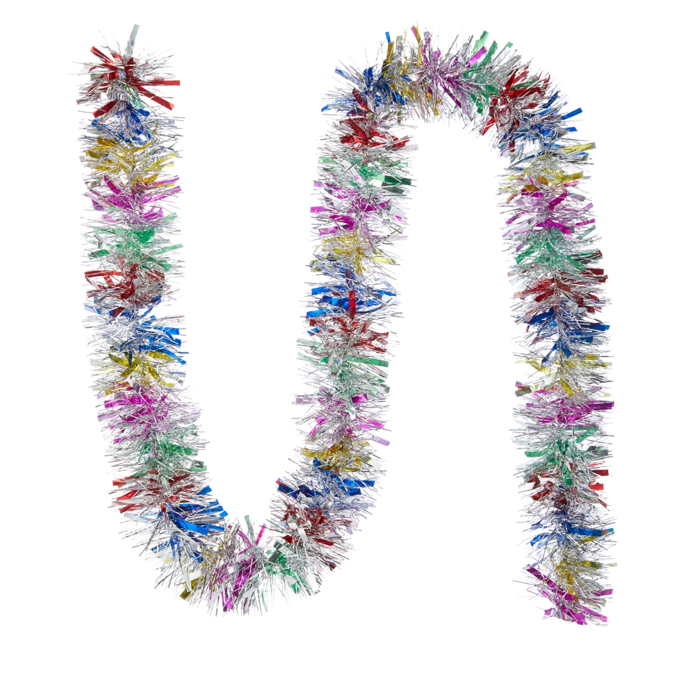 For Living Christmas Decoration Sparkle Tinsel Garland, Rainbow, 9-ft