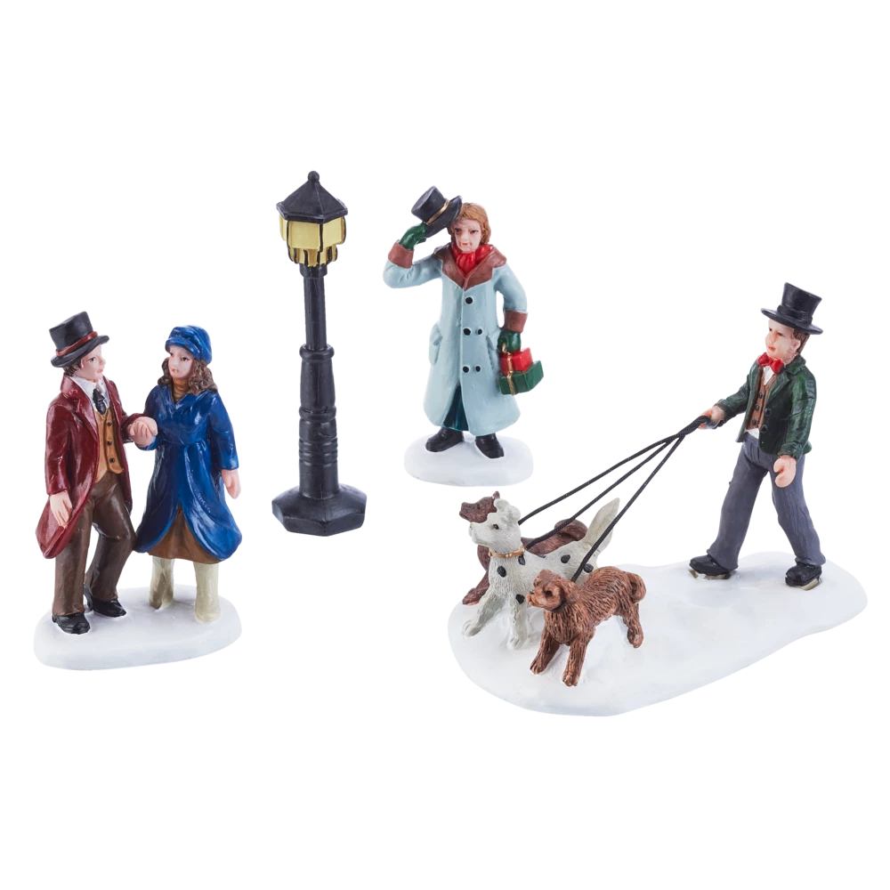 For Living Christmas Decoration Village Adults Accessory Set, 4-pc