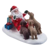 For Living Christmas Decoration Village Santa With Dogs Accessory, 3 7/8-in