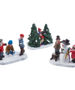 For Living Christmas Decoration Village Children At Play Accessory Set, 3-pc