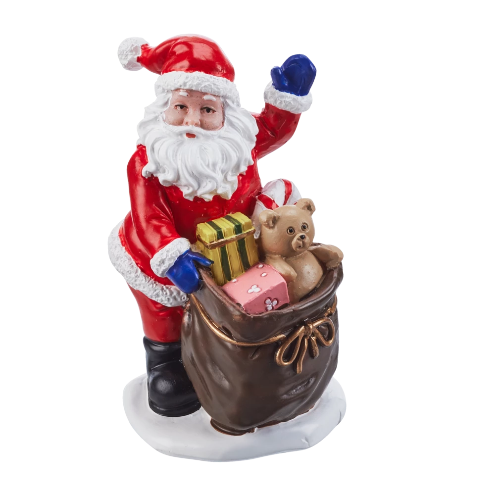 For Living Christmas Decoration Village Santa With Gifts Accessory, 2 3/4-in
