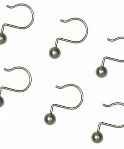 For Living Decorative Ball Rust-Resistant Shower Curtain Metal Hooks, Brushed Nickel, 12-pk