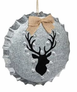 For Living Battery Operated Light-Up Christmas Hanging Decoration Bottle Cap, Grey