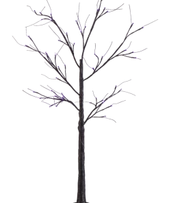 For Living Glitter Tree With 48 LED Lights For Halloween, Assorted Colours, Black, 4-ft