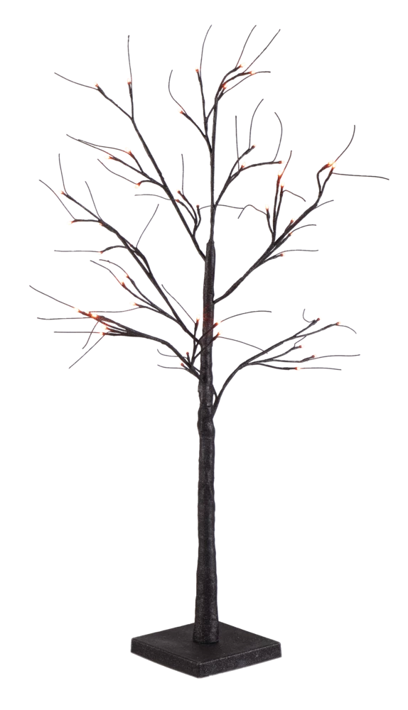 For Living Glitter Tree With 48 LED Lights For Halloween, Assorted Colours, Black, 4-ft - Image 2