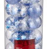 For Living Clear With Blue Fill Shatterproof Ornament Set, 20-pk