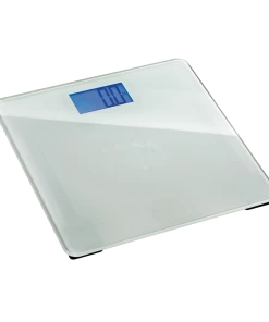 FOR LIVING Starfrit Digital LCD Display Glass Bathroom Scale/Weight Scale With Backlight, White
