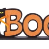 For Living Cat Boo Wooden Sign For Indoor Halloween Party Decorations, Black, 15 3/4-in