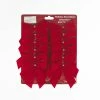 For Living Velvet Festive Decoration Flocked Trim-a-Tree Bows, Red, 4 1/2-in, 12-pk
