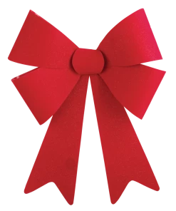 For Living Stiff Velvet Festive Glittering Decoration Bow Giant, Red, 23 X 20-in