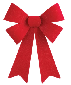 For Living Stiff Velvet Festive Glittering Decoration Bow Large, Red, 16 X 11-in