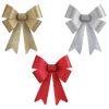 For Living Christmas Glittering Decoration Stiff Bow, Assorted Colours, 18 X 11-in