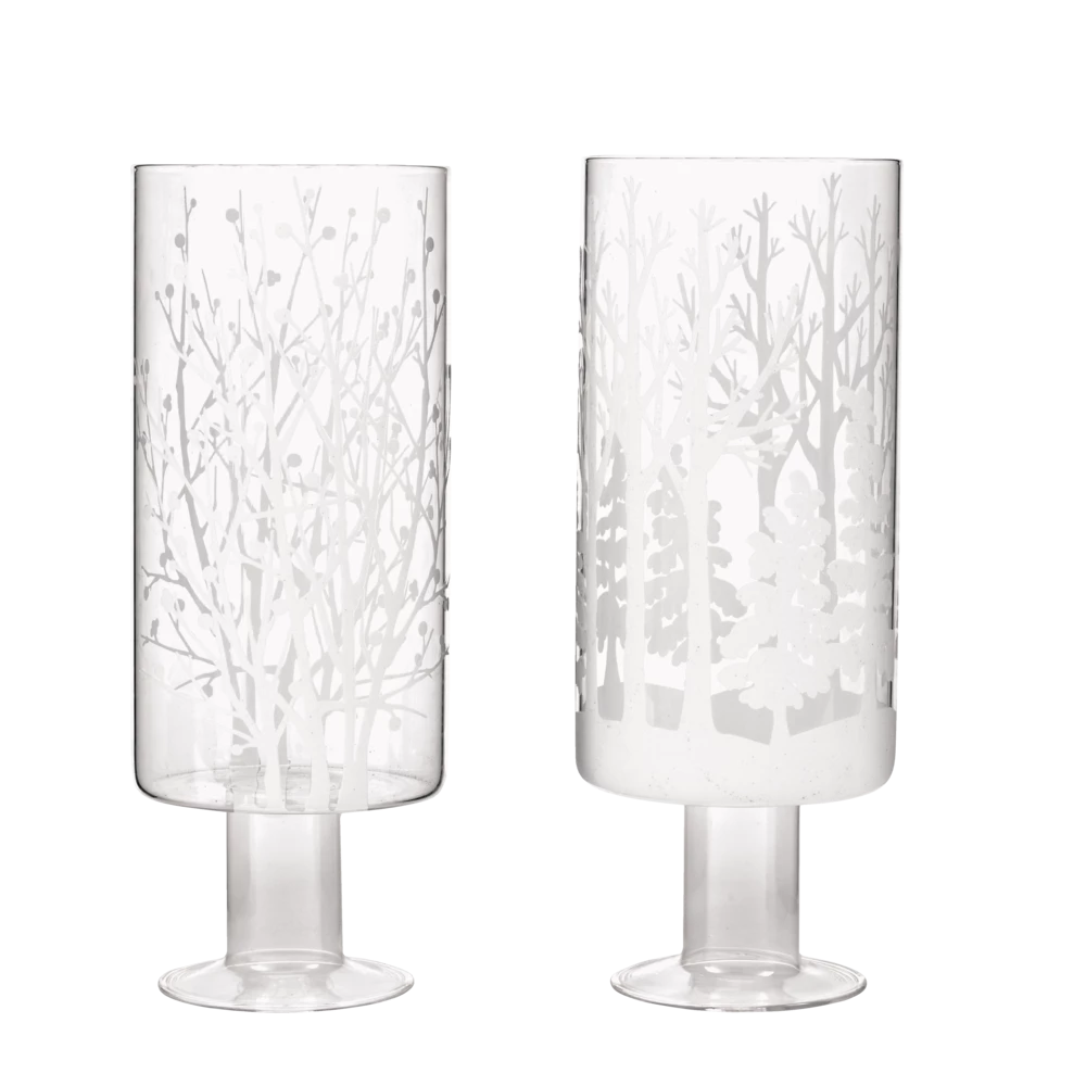 For Living Glass Hurricane Decoration Candle Holder, Clear, 4 4/5-in