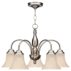For Living Rosanna 5-Light Frosted Glass Shades Chandelier, Brushed Nickel