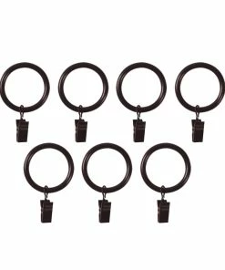 For Living Loft Steel Curtain Clip Rings, Large, 7-pk, Assorted Colours, 1-in