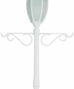 For Living Cresmont Outdoor Solar Lamp & Planter, White