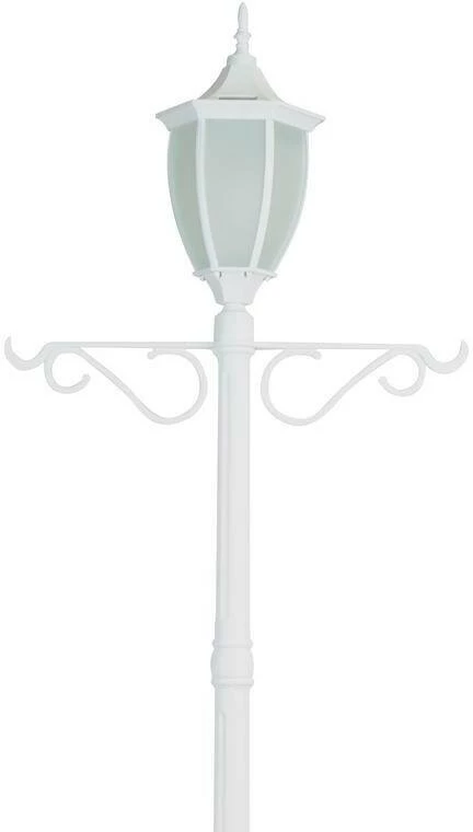 For Living Cresmont Outdoor Solar Lamp & Planter, White