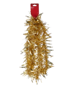 For Living Christmas Decoration Feather Tinsel, Gold, 12-ft