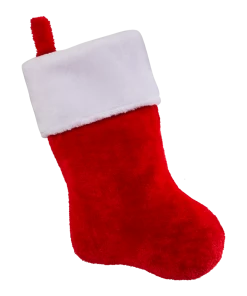For Living Deluxe Christmas Decoration Plush Stocking, Red, 18-in