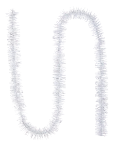 For Living Christmas Decoration Iridescent Tinsel, White, 50-ft