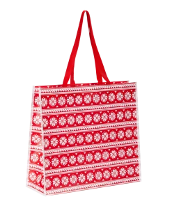 For Living Reusable Non-Woven Christmas Decoration Snowflake Bag, Red & White
