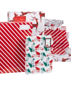 For Living Printed Christmas Decoration Holiday Gift Box Set, 10-pc