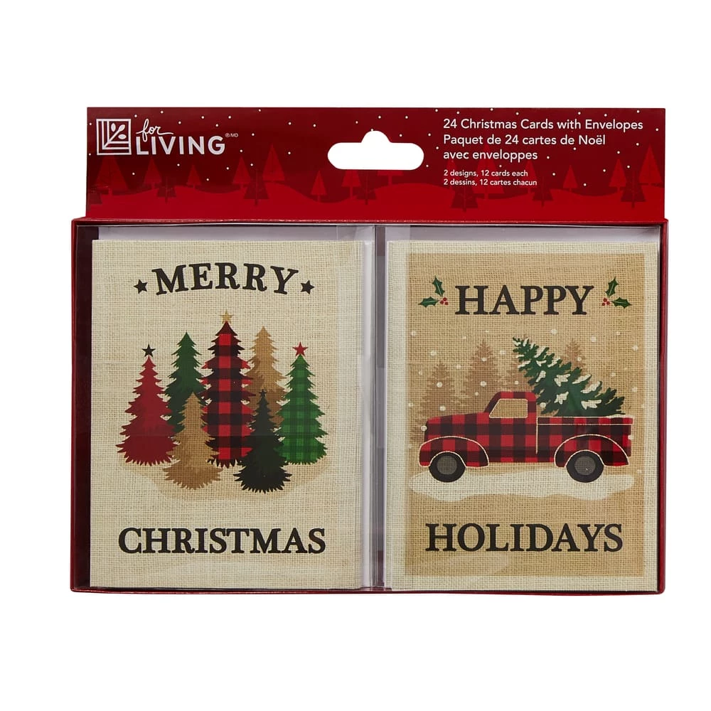 For Living Christmas Cards, French, 24-pc