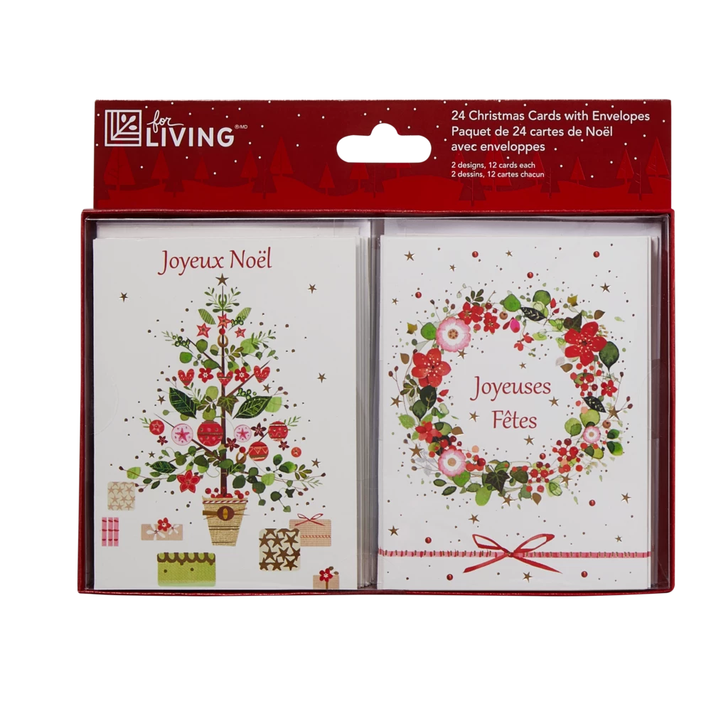 For Living Christmas Cards, English, 24-pc