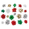 For Living Christmas Decoration Gift Bows, Traditional Colours, 25-pc