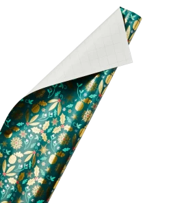 For Living Christmas Decoration Foil Gift Wrap, Mega Roll, Assorted Design, 65-sq.ft.