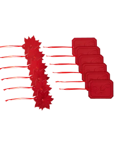 For Living Christmas Decoration Die Cut Tags, Red, 12-pc